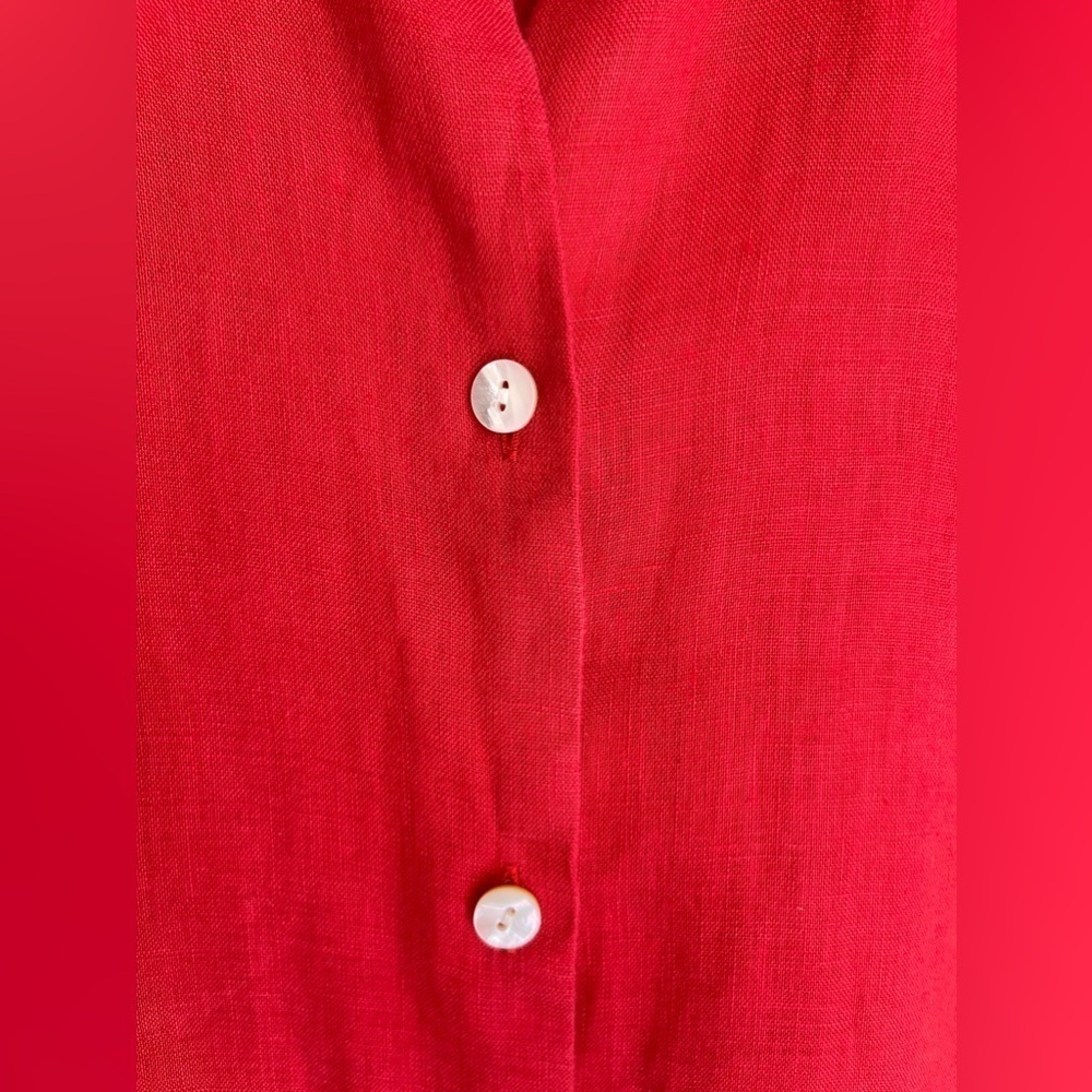 J Jill Red Linen Tunic Blouse - Picture 3 of 6